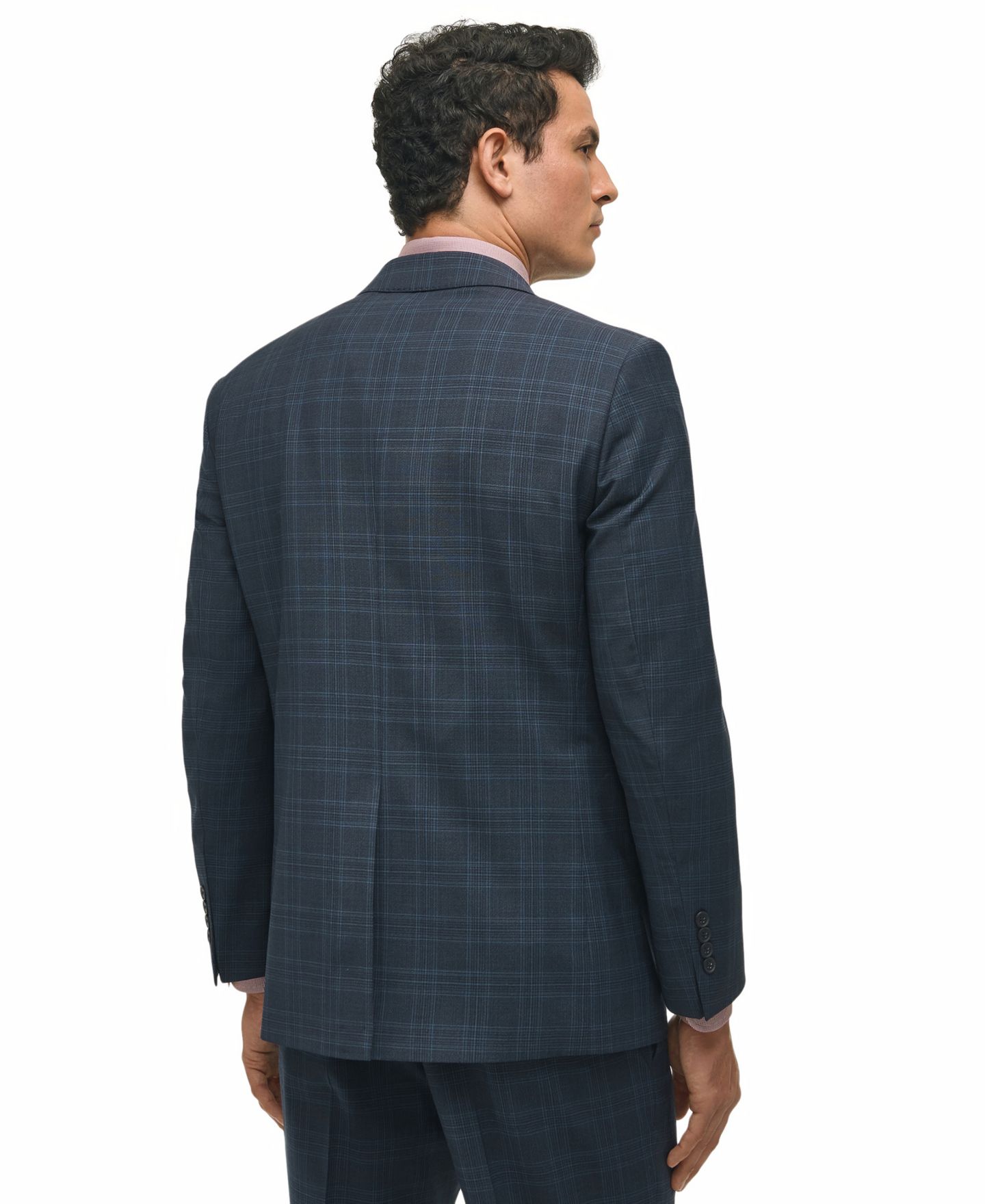 Мужской пиджак Brooks Brothers Classic-Fit Stretch Wool Blend Suit, цвет: Тёмно-синий клетчатый — фото 2