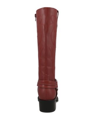 Women's Diego Tall Harness Strap Block Heel Western Boots