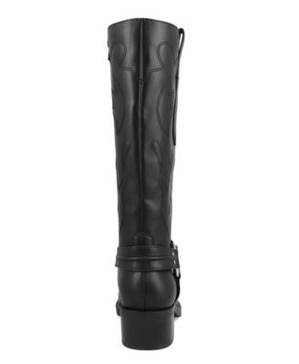 Women's Diego Tall Harness Strap Block Heel Western Boots