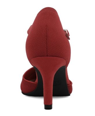 Women's Bivi Knit D'orsay Buckled Ankle Strap Pumps