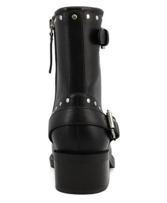 Women's Delores Square Toe Studded Buckle Booties