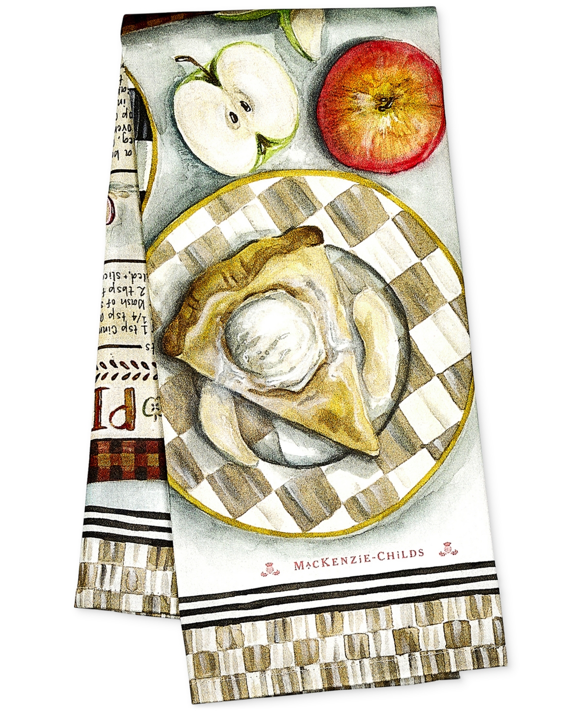 MacKenzie-Childs Apple Pie Recipe Cotton Dish Towel