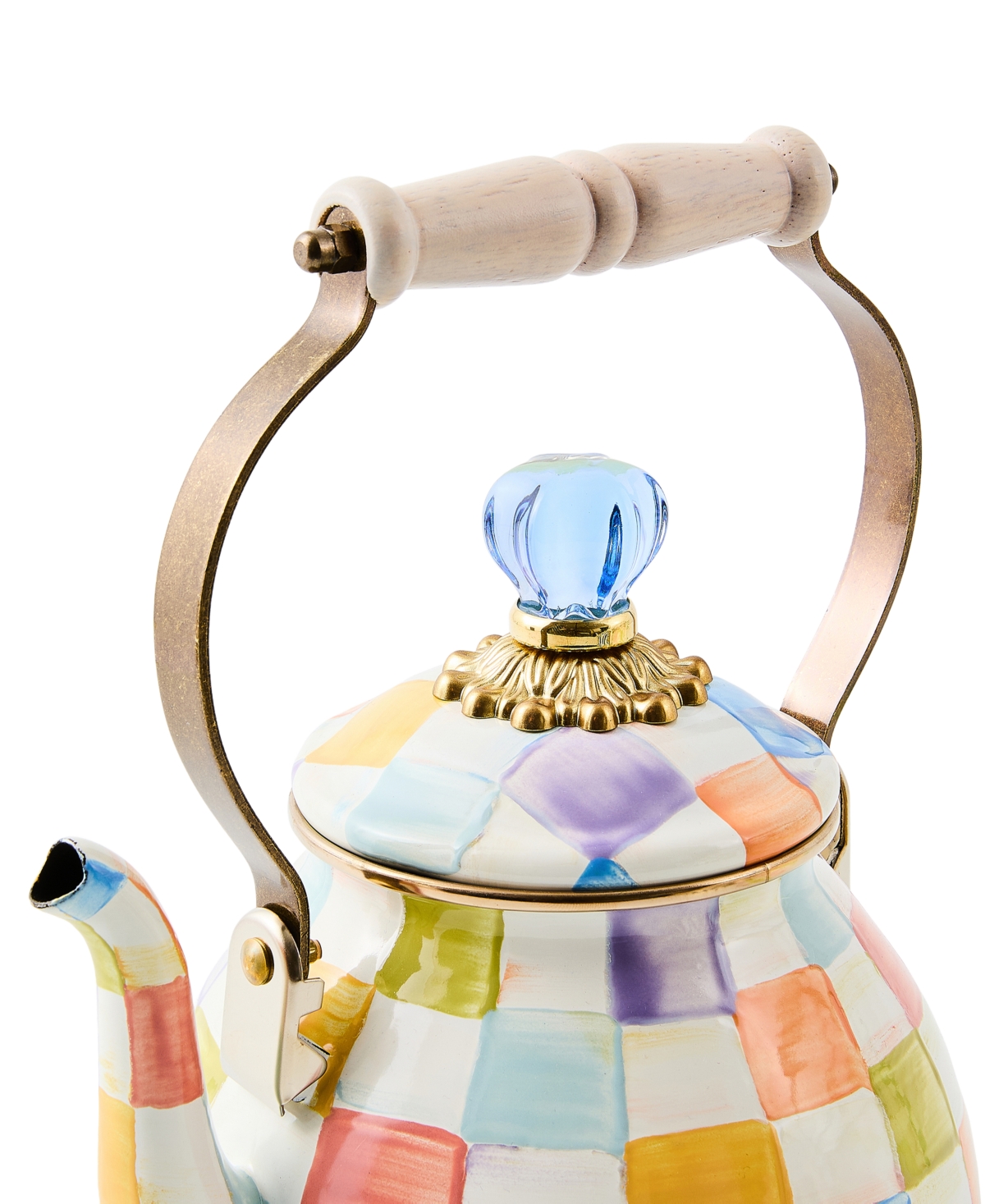 MacKenzie-Childs Confetti Check 2-Quart Tea Kettle