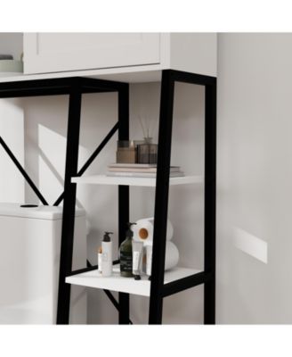 CASAINC 32.4"W MDF sliding barn door, side rack and adjustable shelves over-the-sink storage cabinet