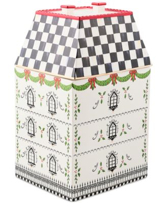 Holly Village Ceramic Cookie Jar