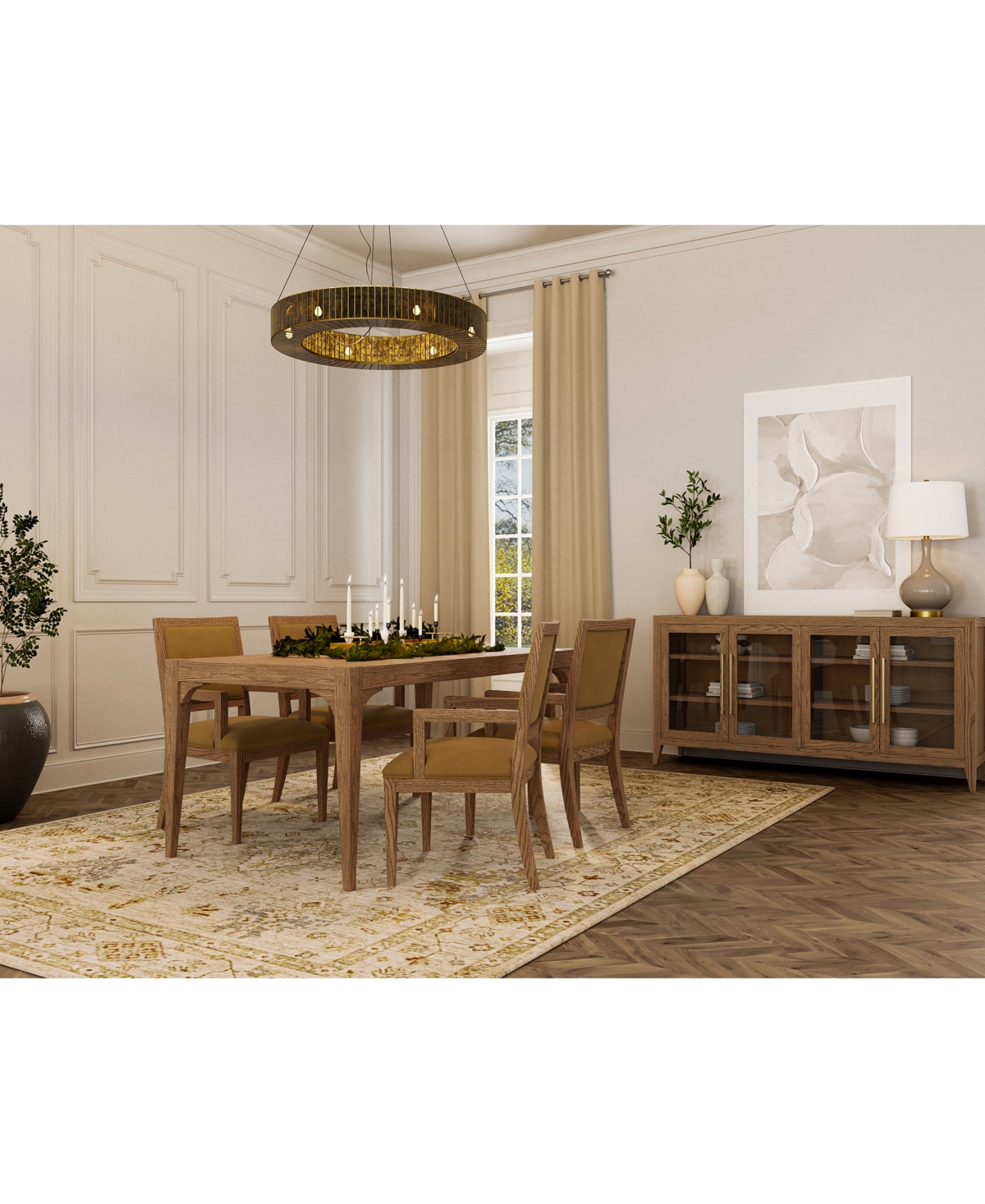 Everleigh Dining -Pc. Set (Table & Upholstered Back Arm Chair