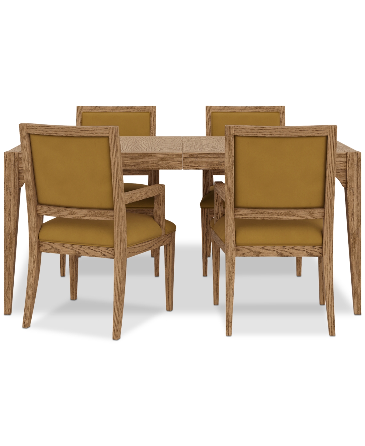 Macy's Everleigh Dining 5-pc. Set (table & 4 Upholstered Back Arm Chair) In Brown