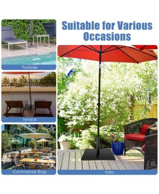 25'' Square Patio Umbrella Base Weighted 42 LBS Outdoor Market Stand Footpads