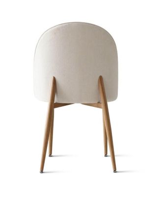 35 Inch Round Oak Veneer Dining Table Set with 2 Upholstered Chairs, Small Space Kitchen & Apartment Dining Room Furniture-Maison Boucle