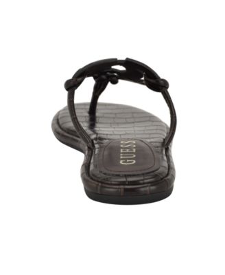 Women's Saime Embellished G Cutout Flat Thong Sandals