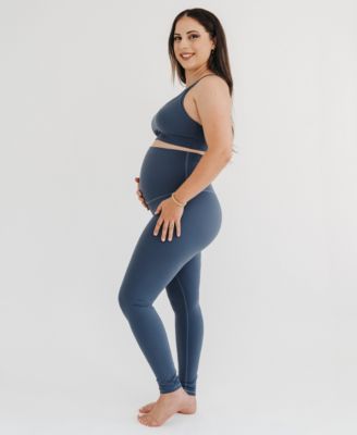 Women's Athletic Maternity Legging with Scrunched Butt Design and Supportive Belly Band