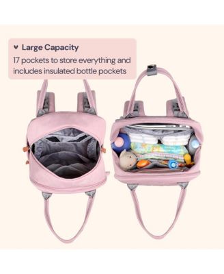 Kids Diaper Bag Backpack Stylish 40L Hands Free Bag with Changing Pad, Stroller Straps & Water-Resistant, Dark Gray, Extra Large