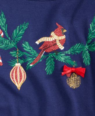 Women's Holiday Cardinal Long-Sleeve Top, Macy's Exclusive