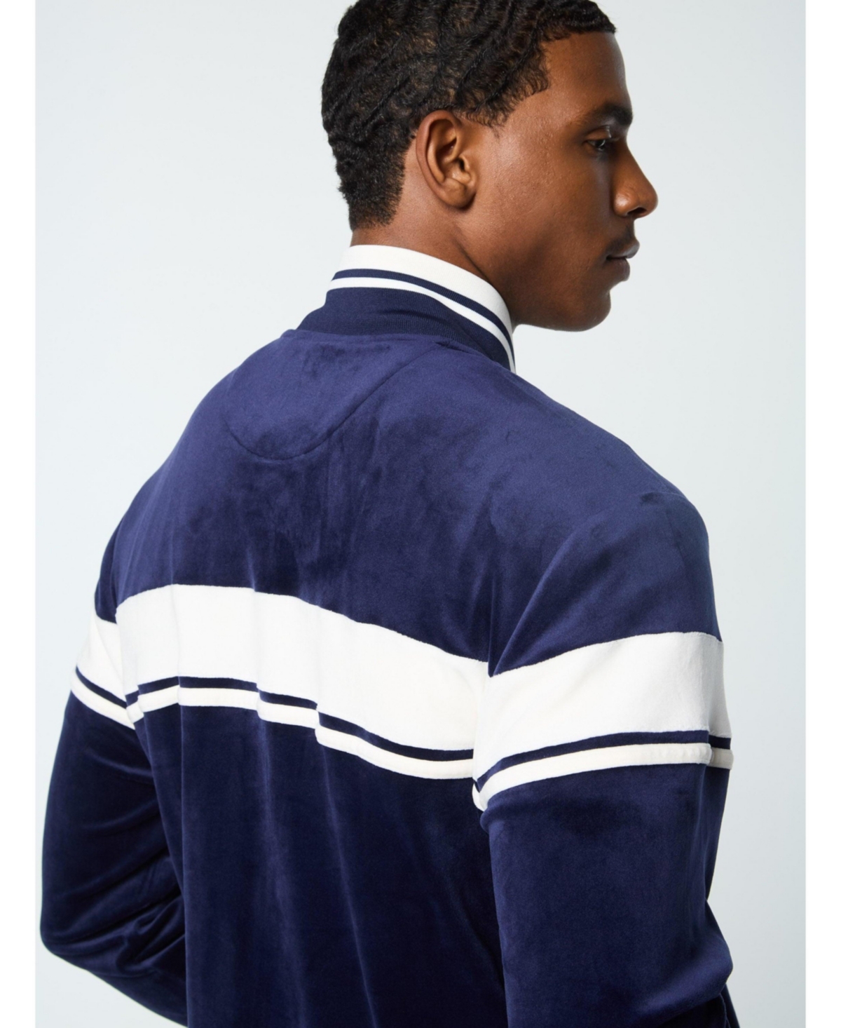 Sergio Tacchini Men's Damarindo Velour Track Jacket In Blue