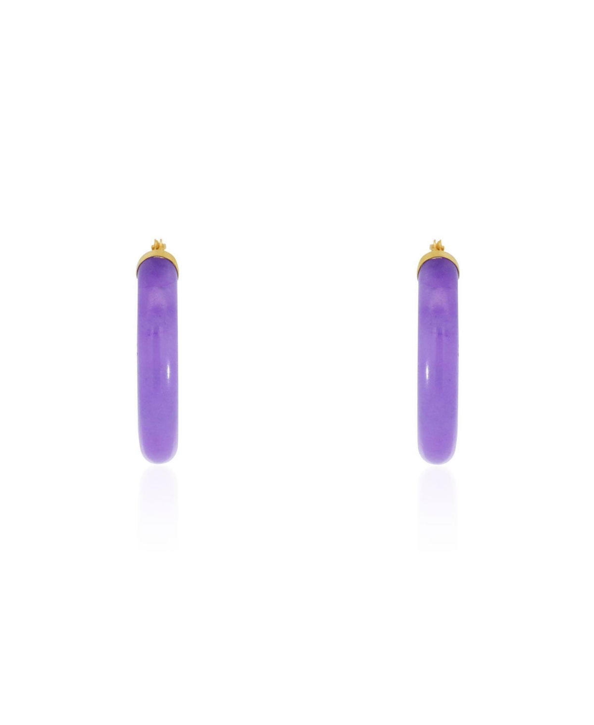 The Lovery Lavender Jade Hoop Earrings 14K Gold