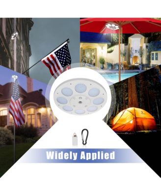 Bravery 30Ft High Wind Flagpoles 13Gauge Heavy Duty Flag Pole Kit with Solar Light