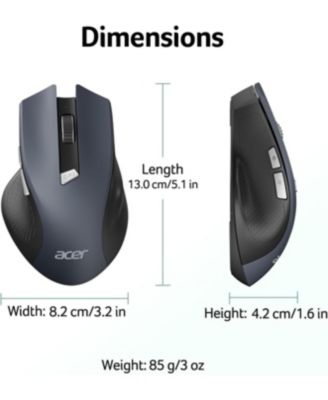 Wireless Mouse for Laptop, 2.4GHz Computer Mouse with 3 Adjustable DPI, 6 Buttons, USB Receiver (1600 DPI, Compatible with PC, Laptop, Desktop)