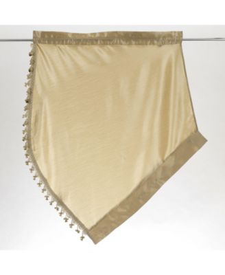 Ultra Lux Faux Silk Regency Crinkle Rod Pocket Semi Sheer Crystal Beaded Window Valance - 57 in. W x 37 in. L, White