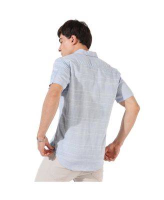 Men's Light Blue Textured Regular Fit Casual Shirt