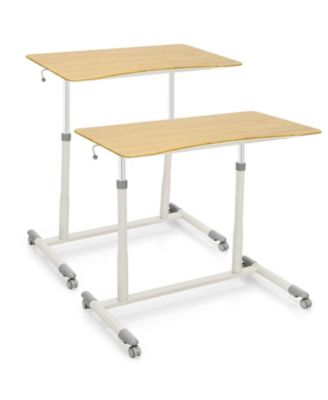 Height Adjustable Computer Desk Sit to Stand Rolling Notebook Table