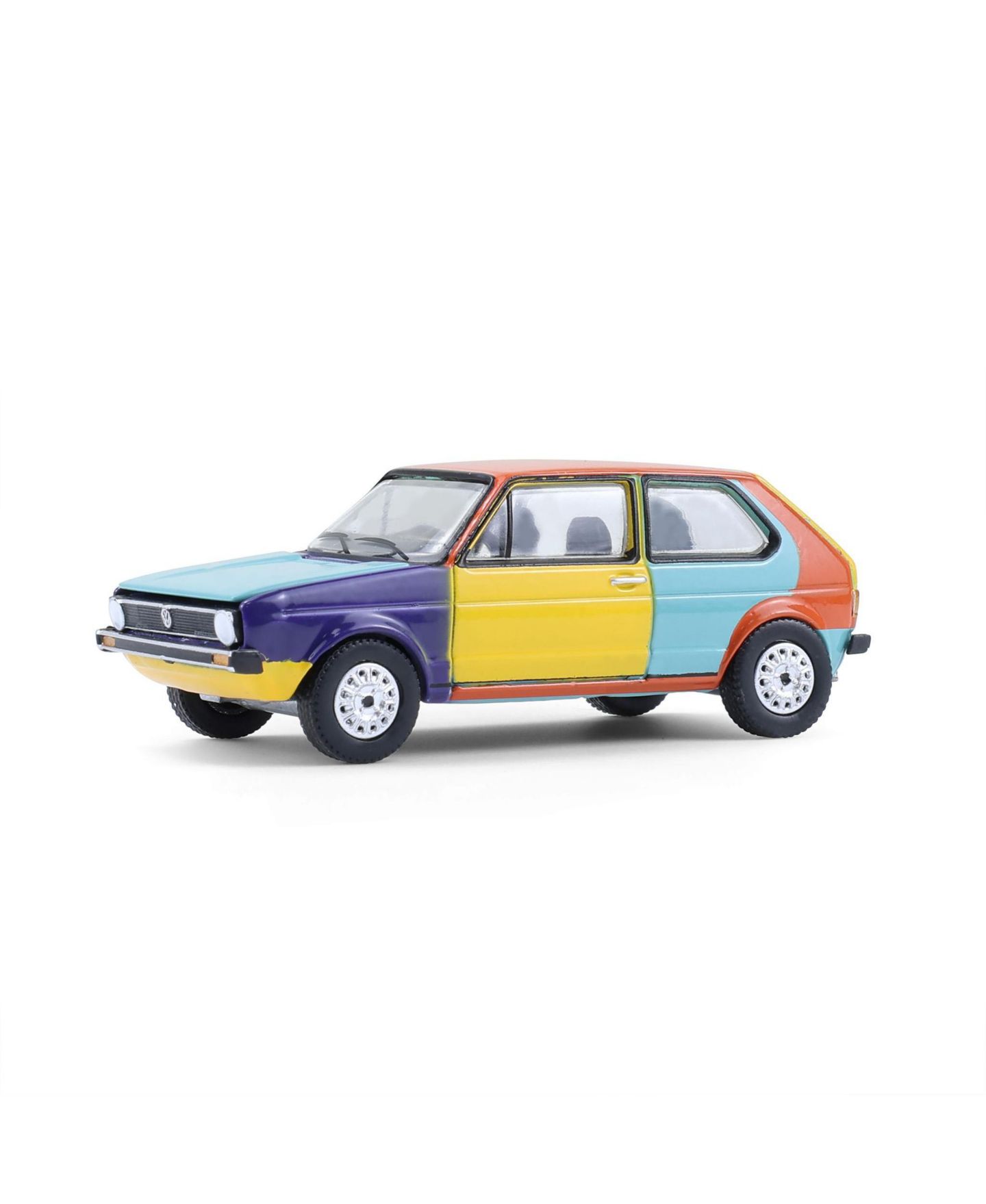Детская игрушка Greenlight 1/64 Scale Club Vee-Dub Series 21 Die-Cast 1975 Volkswagen Rabbit Harlequin Tribute Collectible Toy Vehicle — фото 1