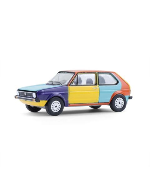 Детская игрушка Greenlight 1/64 Scale Club Vee-Dub Series 21 Die-Cast 1975 Volkswagen Rabbit Harlequin Tribute Collectible Toy Vehicle