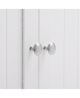 Compact Storage Cabinet with Doors & Adjustable Shelf - White Bathroom Furniture for Multi-Room Organization