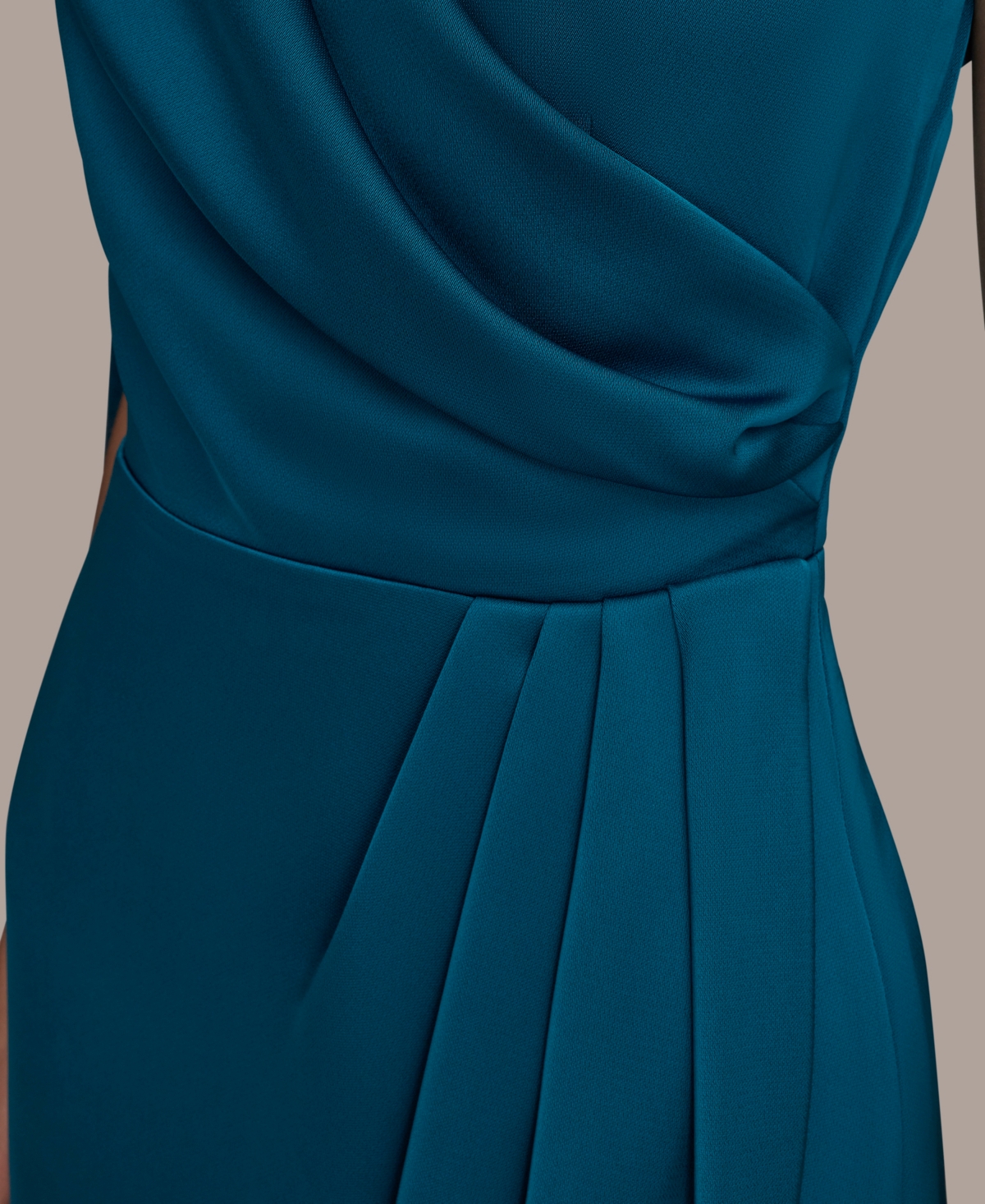 Donna Karan Women's Satin Scarf Sheath Midi Dress In Blue