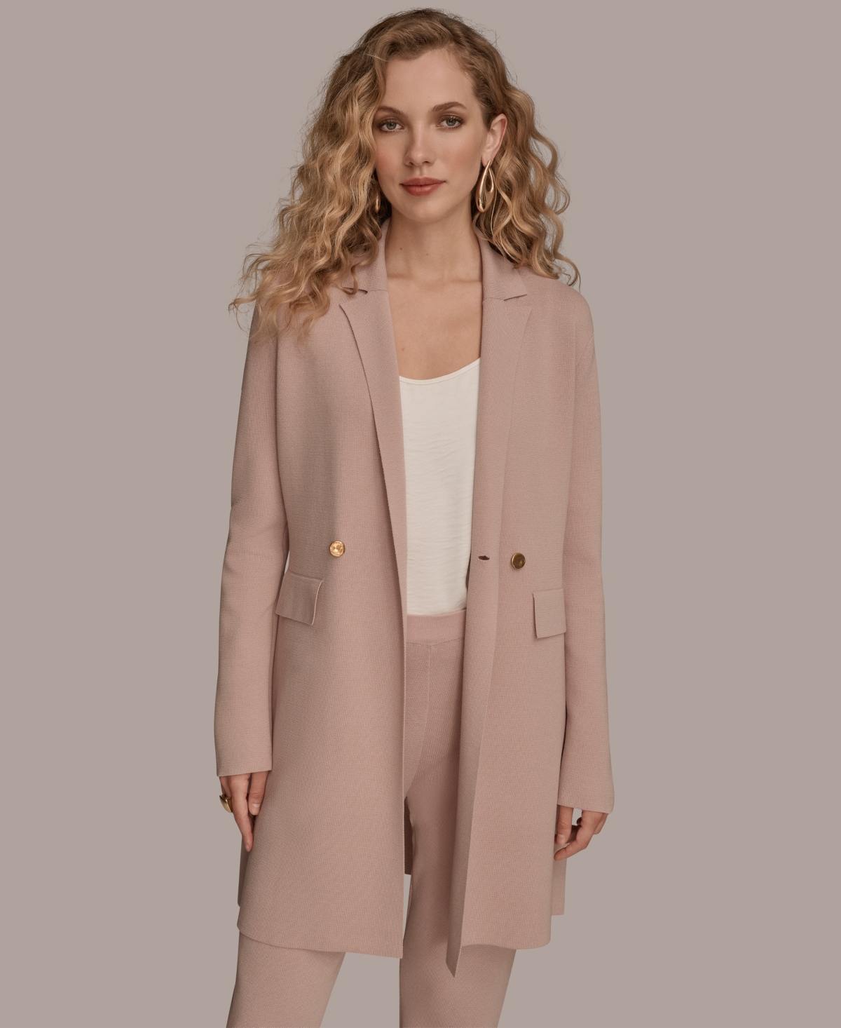 Donna Karan Women's Long Blazer In Brown