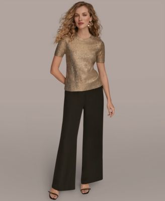 Women's Short Sleeve Foil Sweater