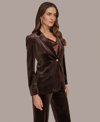 Women's Velvet One-Button Jacket