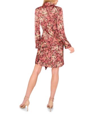 Women's Collared Button Down Tie Front Shirt Dress