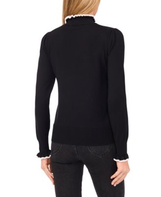Women's Ruffle Edge Long Sleeve Sweater