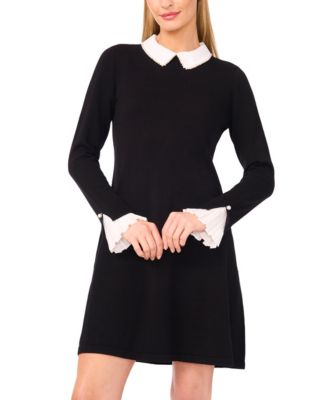 Women's Woven Collar Sweater Dress