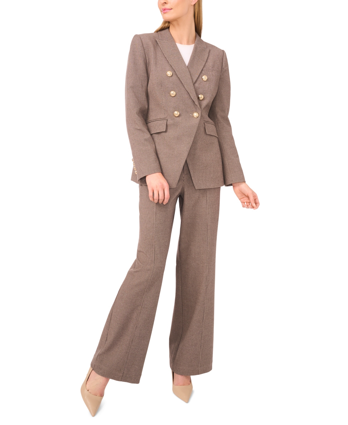 Cece Women's Double Breasted Blazer In Brown