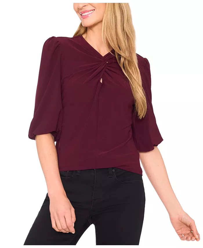 Women's Twist Keyhole Knit Top