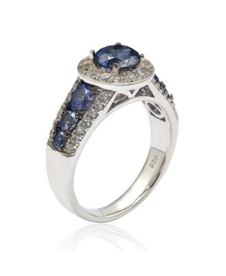 Suzy Levian Sterling Sapphire 7 Stone Ring