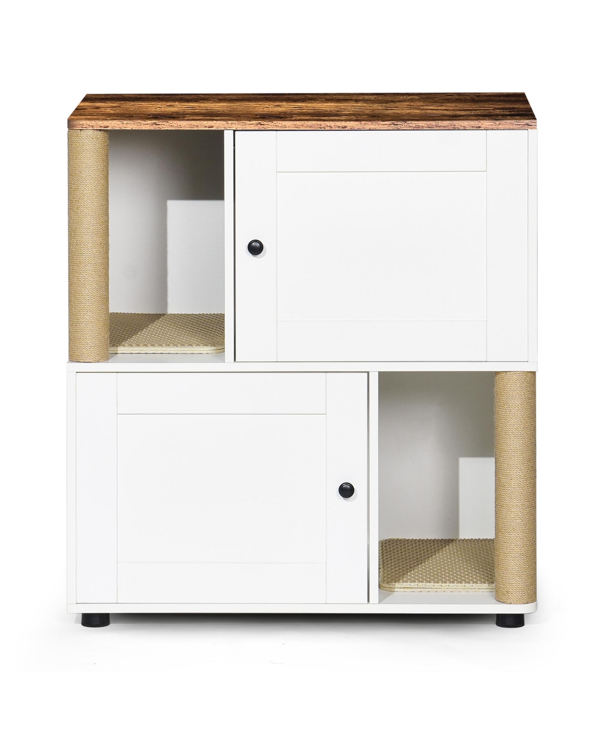 Casainc Storage Cabinet with Double Litter Box Enclosure with Shelve
