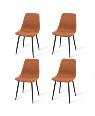 5 Piece Dining Set 47 Inch Rectangular Table Upholstered Chairs Compact Kitchen Table