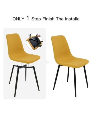 5 Piece Dining Set 47 Inch Rectangular Table Upholstered Chairs Compact Kitchen Table