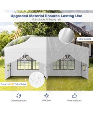 10 x 20FT Pop up Canopy Outdoor Canopy Tent with 6 Sidewalls Carrying Bag