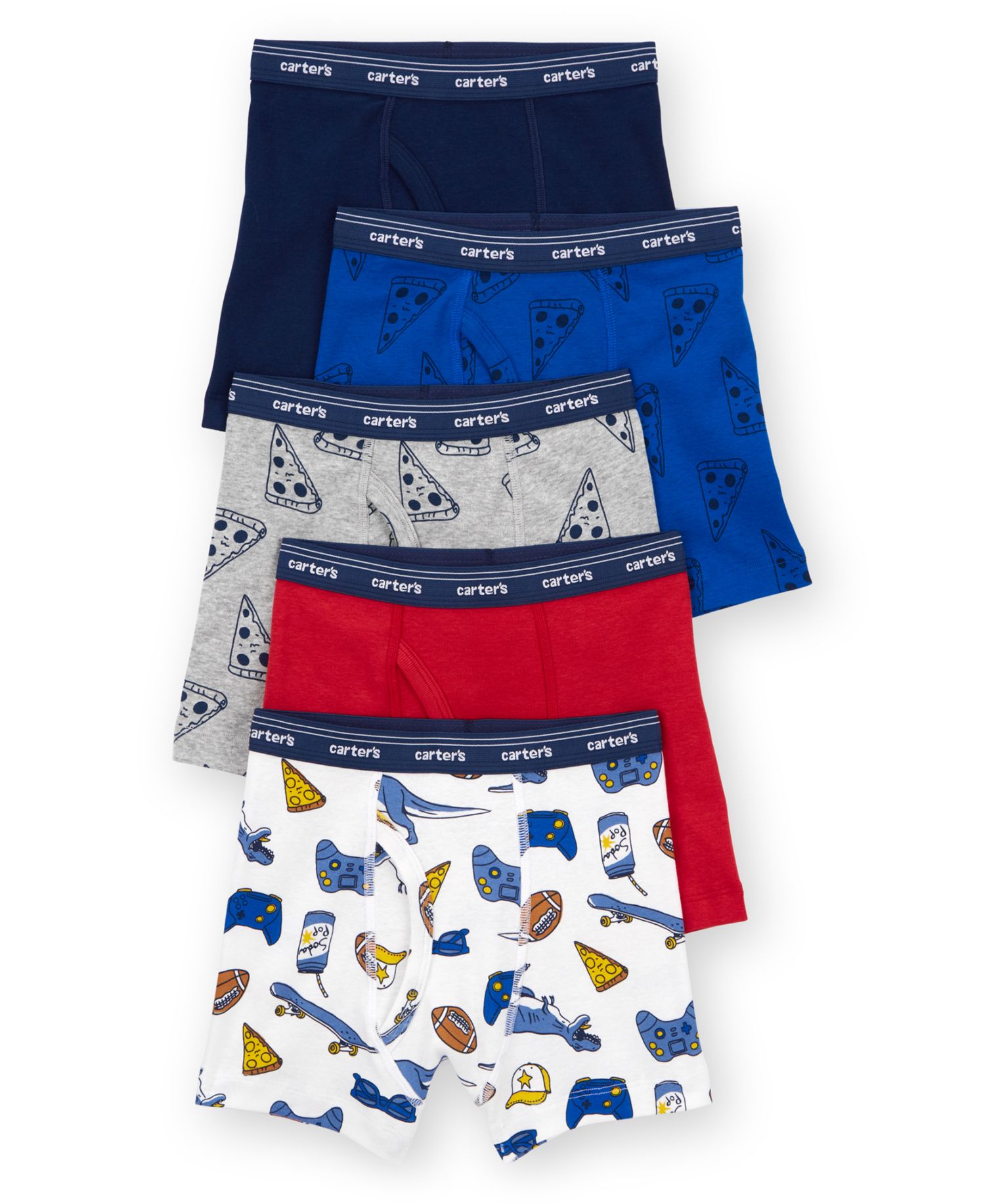 Toddler Boys' Printed Boxer Briefs, 5-Pack Set