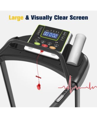 Senior Treadmill with Long Side Handrails, 300lbs Capacity, LED Display & Heart Rate Sensor, Safe Walking Treadmill for Elderly