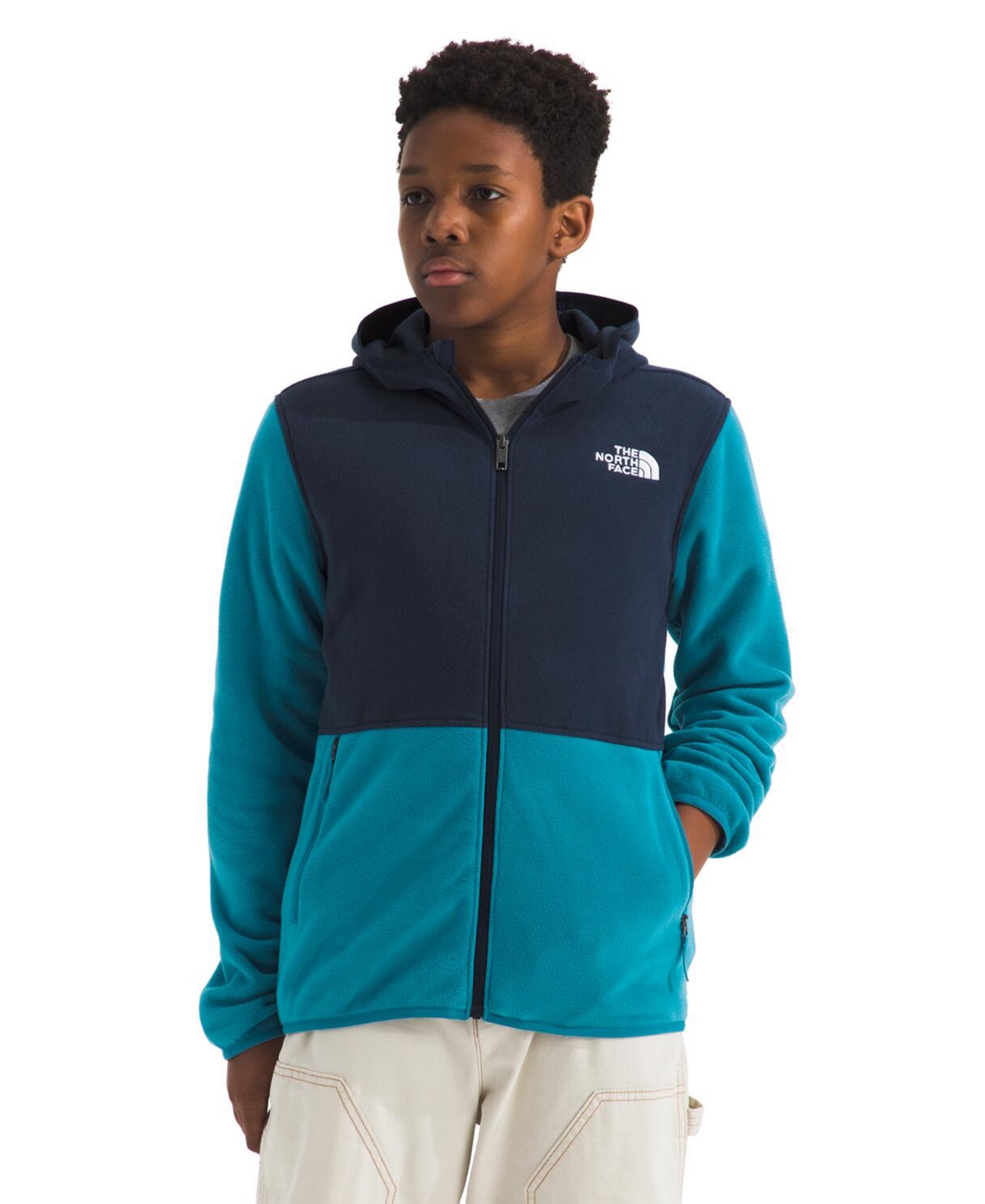 The North Face Kids' Glacier Polar Fleece Zip-up Hoodie In Blue