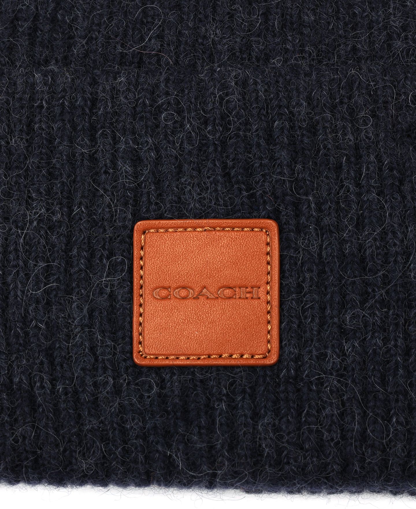 Мужской головной убор COACH Leather Patch Bean Hat, цвет: Глубокий синий — фото 4