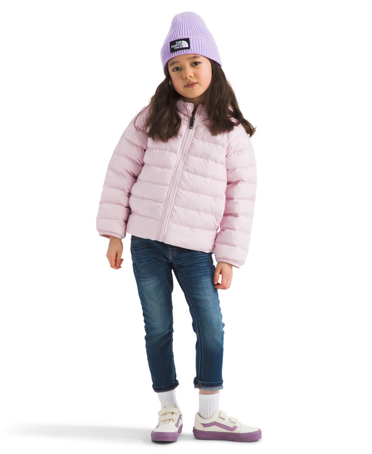 The North Face Toddler And Little Girls Perrito Reversible Hooded Jacket In Pink