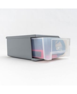 6.5 Quart Gray Stackable Drawer, 5 Pack