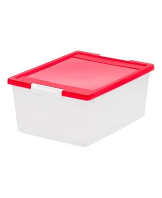 12 Qt. Plastic Holiday Storage Bins Containers with Lids, Clear - 4 Pack