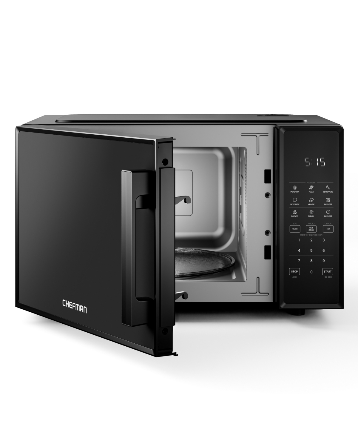Chefman Countertop 0.9 Cu. Ft. Microwave Oven In Black