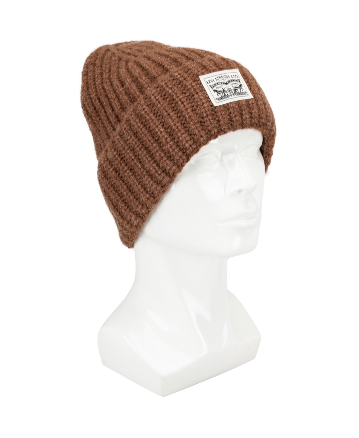 Levi's Men's Heathered Rib Knit Fashion Beanie In Brown
